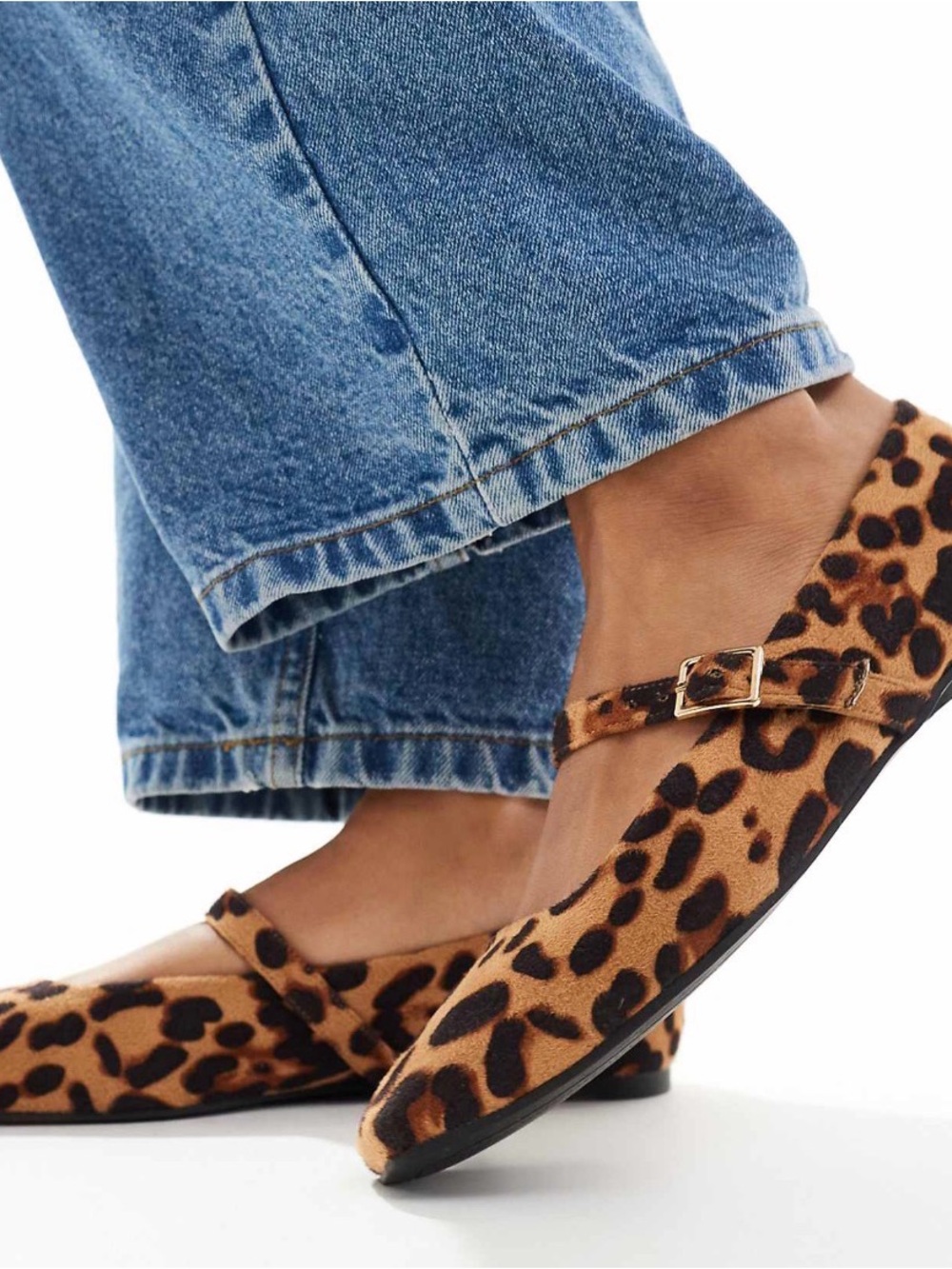 ASOS Leopard Print Mary Jane Flats in Cheetah print